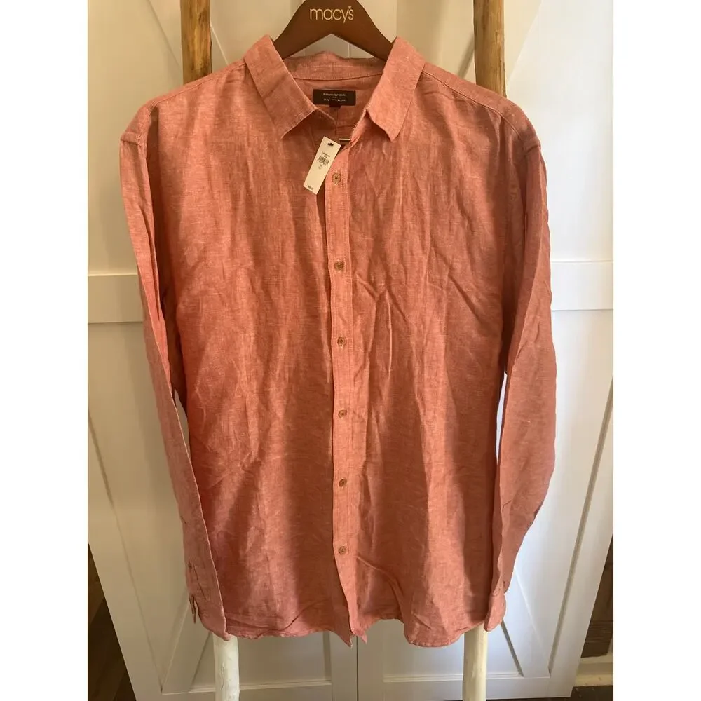 Banana Republic Men’s Slim Linen blend Red XXLT Big and Tall NWT
